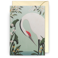 White Crane | Carrie May | Greeting Card
